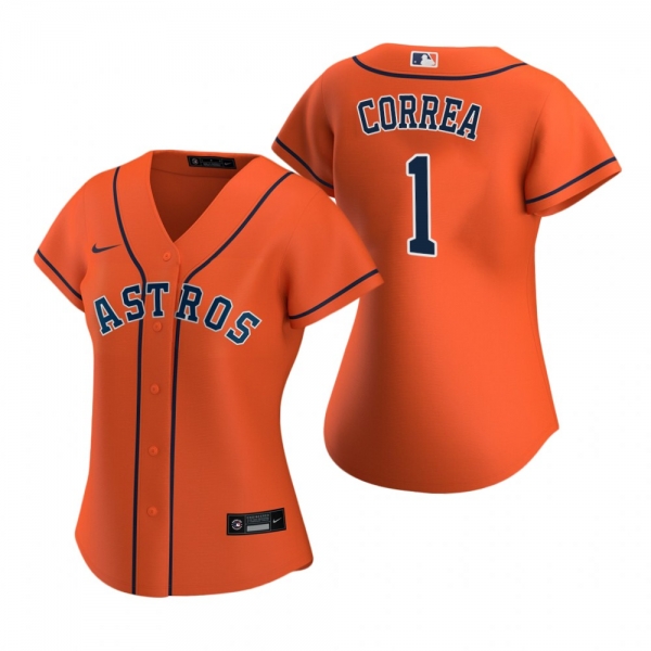 Women's Houston Astros Carlos Correa Nike Orange 2020 Replica Alternate Jersey