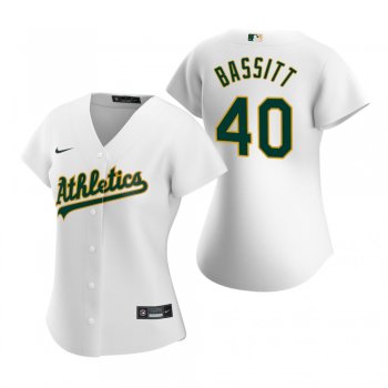 Women's Oakland Athletics Chris Bassitt Nike White 2020 Replica Home Jersey