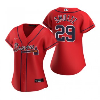 Women's Atlanta Braves John Smoltz Nike Red 2020 Replica Alternate Jersey