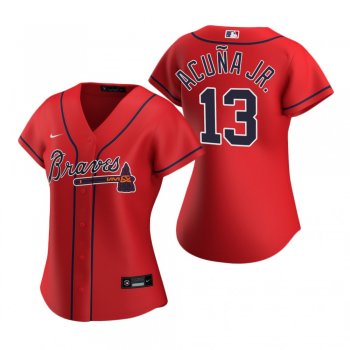 Women's Atlanta Braves Ronald Acuna Jr. Nike Red 2020 Replica Alternate Jersey