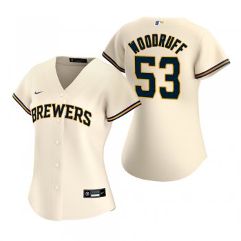 Women's Milwaukee Brewers Brandon Woodruff Nike Cream 2020 Replica Home Jersey