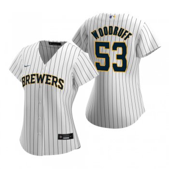 Women's Milwaukee Brewers Brandon Woodruff Nike White 2020 Replica Alternate Jersey