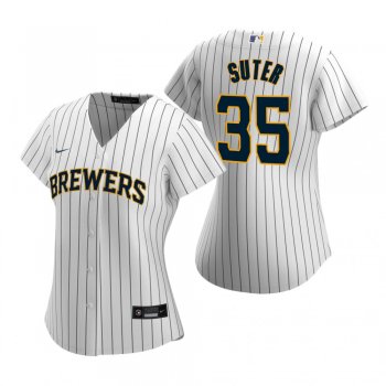 Women's Milwaukee Brewers Brent Suter Nike White 2020 Replica Alternate Jersey