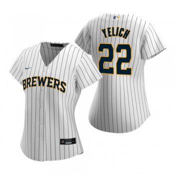 Women's Milwaukee Brewers Christian Yelich Nike White 2020 Replica Alternate Jersey