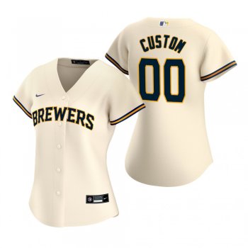 Women's Milwaukee Brewers Custom Nike Cream 2020 Replica Home Jersey