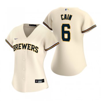 Women's Milwaukee Brewers Lorenzo Cain Nike Cream 2020 Replica Home Jersey