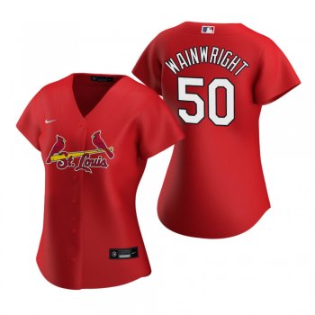 Women's St. Louis Cardinals Adam Wainwright Nike Red 2020 Replica Alternate Jersey