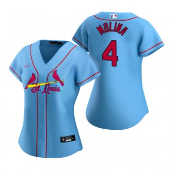 Women's St. Louis Cardinals Yadier Molina Nike Light Blue 2020 Replica Alternate Jersey