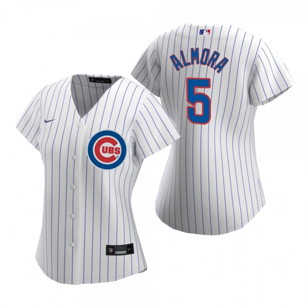 Women's Chicago Cubs Albert Almora Jr Nike White 2020 Replica Home Jersey