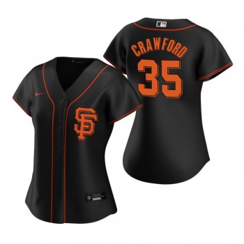 Women's San Francisco Giants Brandon Crawford Nike Black 2020 Replica Alternate Jersey