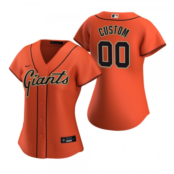 Women's San Francisco Giants Custom Nike Orange 2020 Replica Alternate Jersey