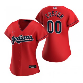 Women's Cleveland Indians Custom Nike Red 2020 Replica Alternate Jersey