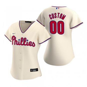 Women's Philadelphia Phillies Custom Nike Cream 2020 Replica Alternate Jersey