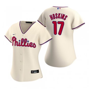 Women's Philadelphia Phillies Rhys Hoskins Nike Cream 2020 Replica Alternate Jersey