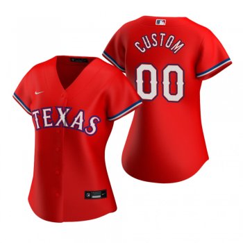 Women's Texas Rangers Custom Nike Red 2020 Replica Alternate Jersey