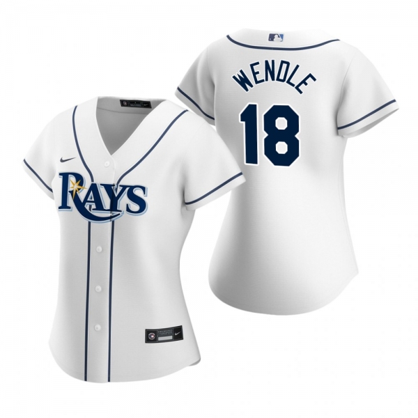 Women's Tampa Bay Rays Joey Wendle Nike White 2020 Replica Home Jersey