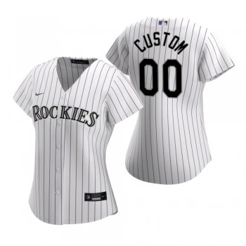 Women's Colorado Rockies Custom Nike White 2020 Replica Home Jersey