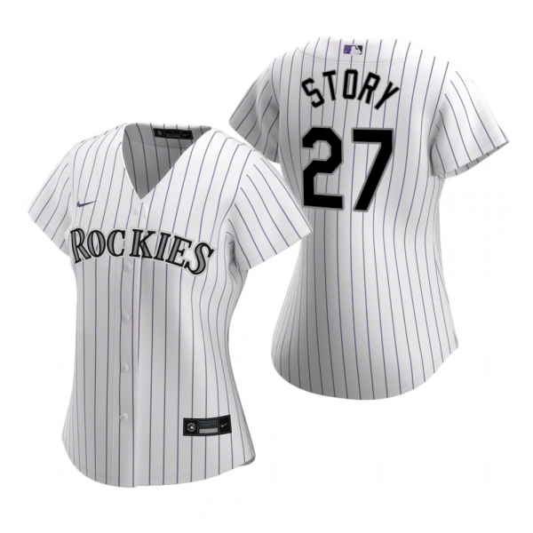 Women's Colorado Rockies Trevor Story Nike White 2020 Replica Home Jersey