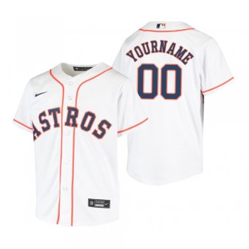 Youth Houston Astros Custom Nike White Replica Home Jersey