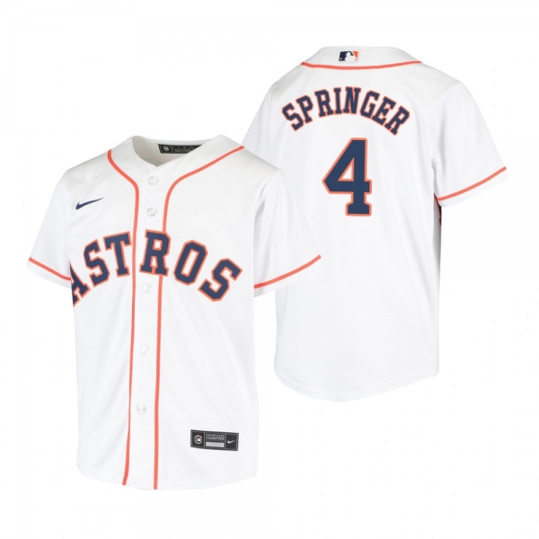 Youth Houston Astros George Springer Nike White Replica Home Jersey