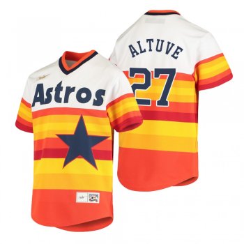 Youth Houston Astros Jose Altuve Nike White Orange Cooperstown Collection Home Jersey