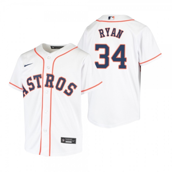 Youth Houston Astros Nolan Ryan Nike White Replica Home Jersey