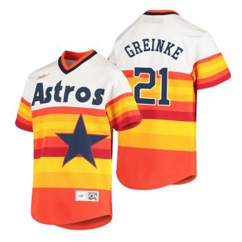 Youth Houston Astros Zack Greinke Nike White Orange Cooperstown Collection Home Jersey