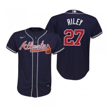 Youth Atlanta Braves Austin Riley Nike Navy Replica Alternate Jersey