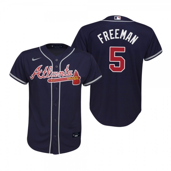 Youth Atlanta Braves Freddie Freeman Nike Navy Replica Alternate Jersey