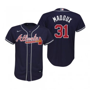 Youth Atlanta Braves Greg Maddux Nike Navy Replica Alternate Jersey