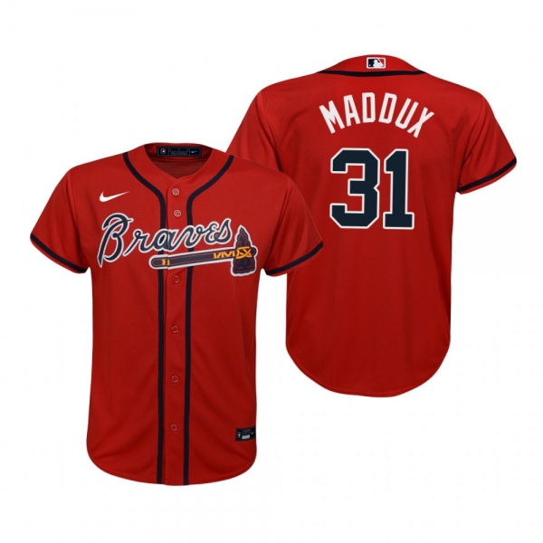 Youth Atlanta Braves Greg Maddux Nike Red Replica Alternate Jersey