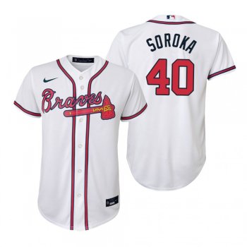 Youth Atlanta Braves Mike Soroka Nike White Replica Home Jersey