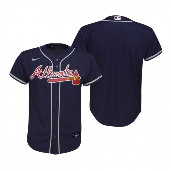 Youth Atlanta Braves Nike Navy Replica Alternate Jersey