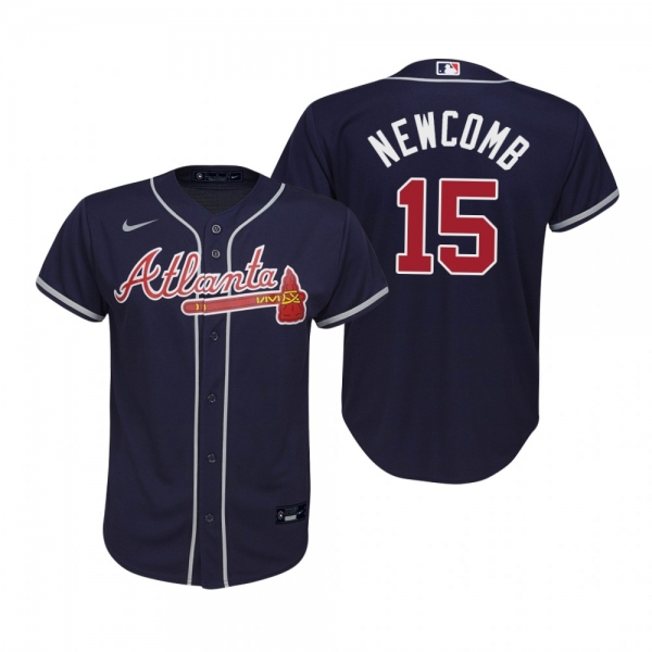 Youth Atlanta Braves Sean Newcomb Nike Navy Replica Alternate Jersey