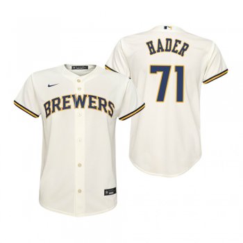 Youth Milwaukee Brewers Josh Hader Nike Cream Replica Home Jersey