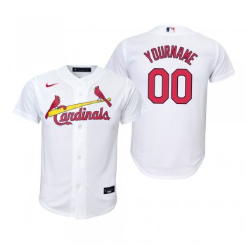 Youth St. Louis Cardinals Custom Nike White Replica Home Jersey