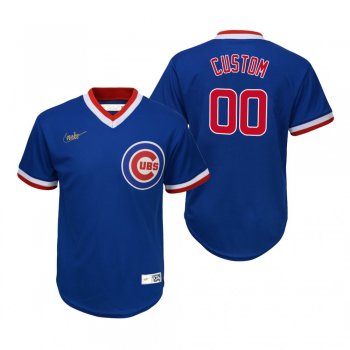 Youth Chicago Cubs Custom Nike Royal Cooperstown Collection Road Jersey