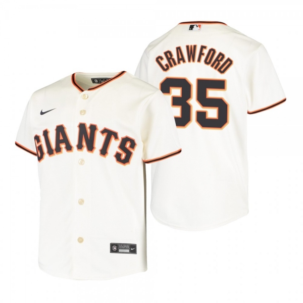 Youth San Francisco Giants Brandon Crawford Nike Cream Replica Home Jersey