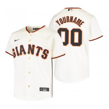 Youth San Francisco Giants Custom Nike Cream Replica Home Jersey