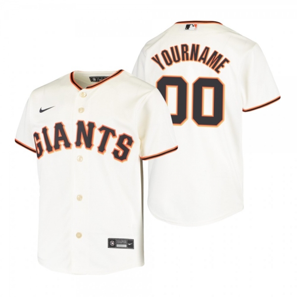 Youth San Francisco Giants Custom Nike Cream Replica Home Jersey