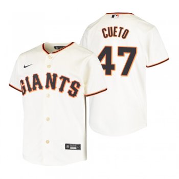 Youth San Francisco Giants Johnny Cueto Nike Cream Replica Home Jersey