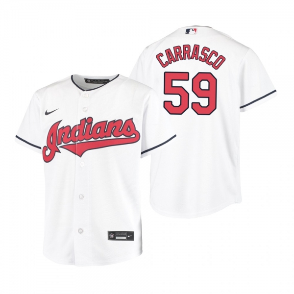 Youth Cleveland Indians Carlos Carrasco Nike White Replica Home Jersey