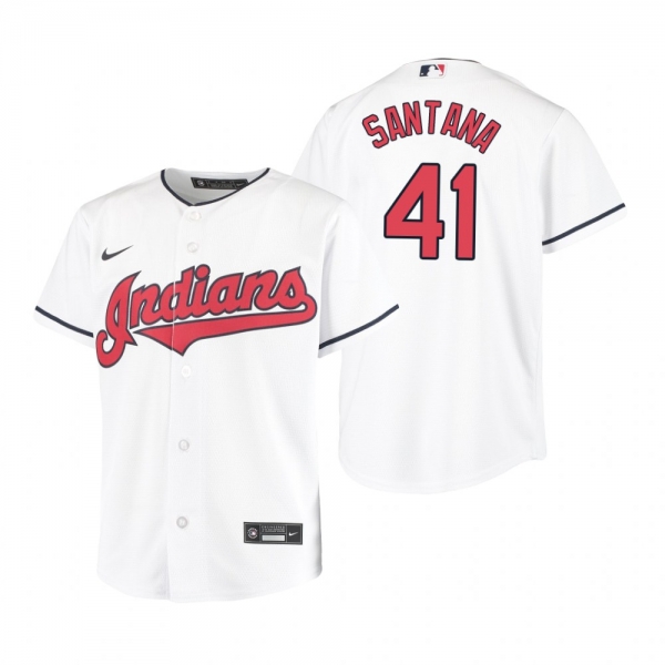 Youth Cleveland Indians Carlos Santana Nike White Replica Home Jersey