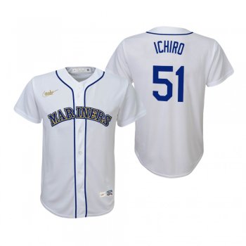 Youth Seattle Mariners Ichiro Suzuki Nike White Cooperstown Collection Home Jersey