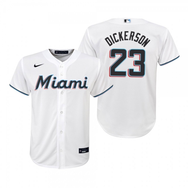 Youth Miami Marlins Corey Dickerson Nike White Replica Home Jersey