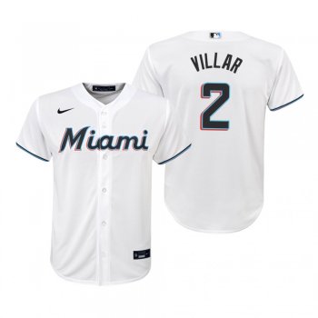 Youth Miami Marlins Jonathan Villar Nike White Replica Home Jersey