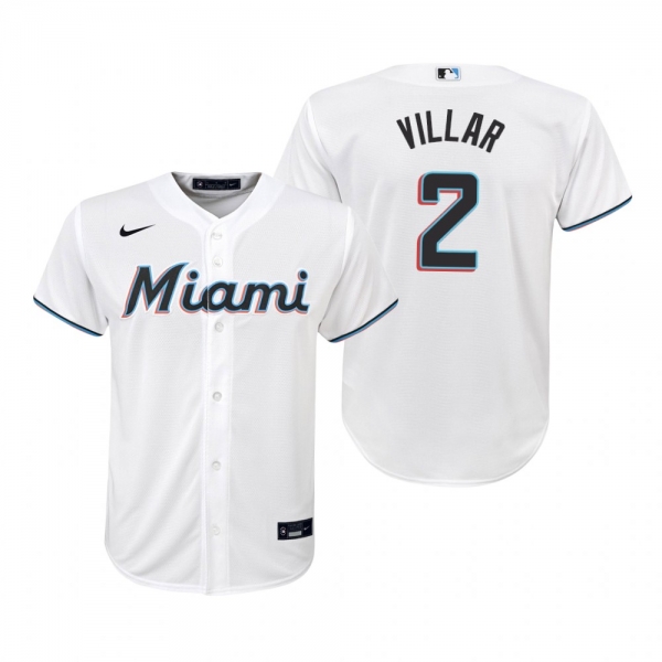 Youth Miami Marlins Jonathan Villar Nike White Replica Home Jersey