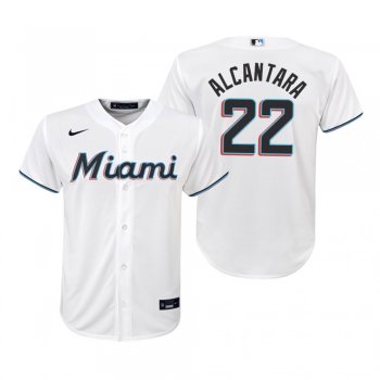 Youth Miami Marlins Sandy Alcantara Nike White Replica Home Jersey