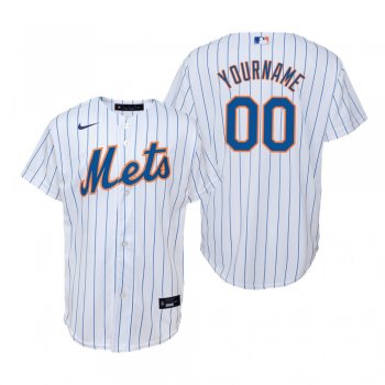 Youth New York Mets Custom Nike White Replica Home Jersey