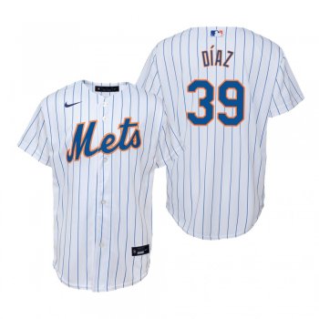 Youth New York Mets Edwin Diaz Nike White Replica Home Jersey